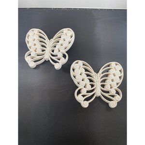 Vintage 1970’s Burwood Products Co Wall Hanging Plastic Butterflies Set of 2